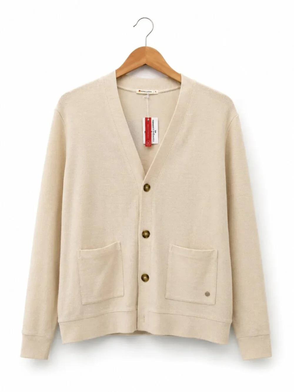 Marine Layer Bouclé Cardigan Sweater Small Antique White 100% Cotton